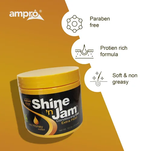 Vista 5 de Shine 'n Jam Gel acondicionador extra agarre para trenzas, giros y control del encrespamiento