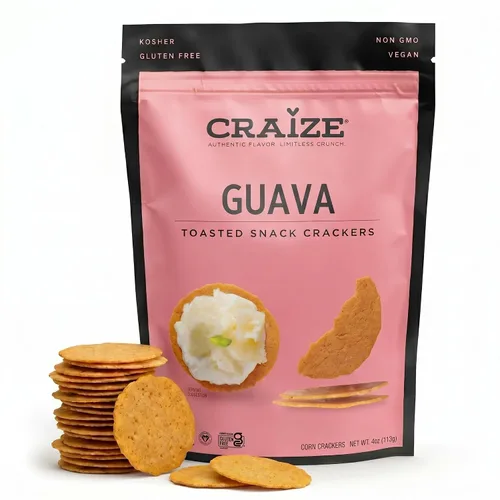 Vista 8 de Craize Guava Crisps Galletas de maíz tostadas sin gluten, veganas, kosher, paquete de 6, 4 onzas cada una