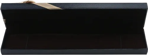Vista 3 de MY MIRONEY Caja de collar negra de cartón con lazo de terciopelo, caja de regalo para joyas, caja de almacenamiento de 8.94 x 1.97 x 0.98 pulgadas