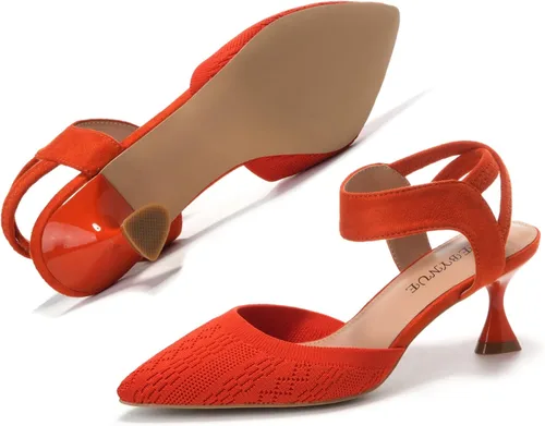 Vista 7 de EBYNUE Zapatos de tacón bajo para mujer, tacón bajo de 2.5 pulgadas, puntiagudo, con puntera cerrada, tacón de gatito, para fiesta, boda, zapatos