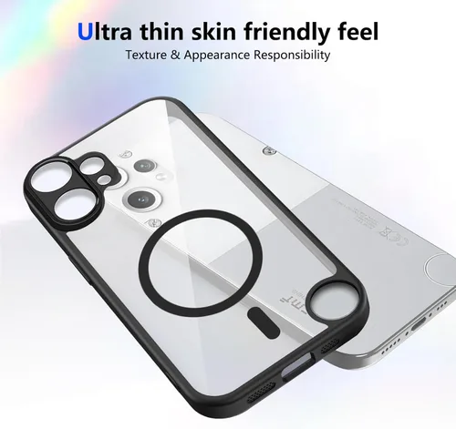 Vista 684 de Funda magnética transparente compatible con Xiaomi 17T, color negro 2 en 1 PC + TPU cubierta de teléfono a prueba de golpes, carcasa protectora