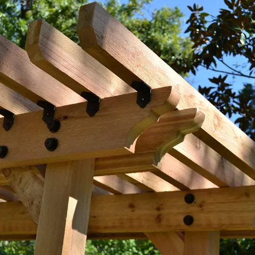 Vista 8 de OZCO 10 cubiertas de tuerca hexagonal con tapones de 1-1/2 pulgadas Perno de retraso decorativo y tapas de tuerca hexagonal para pérgola