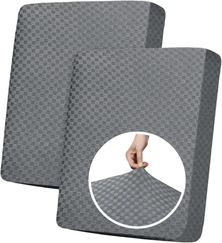 Vista 96 de YEMYHOM Funda de cojín para sofá, funda de cojín de asiento de alta elasticidad, tela jacquard geométrica de felpa, protector de sofá antideslizante