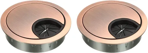 Vista 20 de uxcell Cubierta de agujero para cable, 2 pulgadas/1.969 in, aleación de zinc, para cable de escritorio, ojales para oficina, PC, organizador