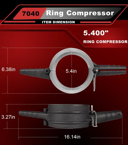 Vista 9 de 7040 Herramienta de compresor de anillo de pistón, adaptador de compresor de anillo de pistón y kit de anillo antipulido para Cummins ISX QSX 15