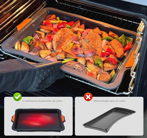 Vista 5 de Webake Molde de silicona para tartas de un cuarto de hoja, moldes de hoja de 9 x 13 pulgadas para hornear, hojas antiadherentes para galletas, molde