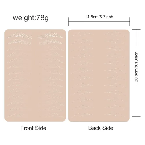 Vista 2 de 5 piezas de almohadillas de práctica para cejas de silicona para práctica de tatuajes, hojas de práctica de microblading para práctica de maquillaje