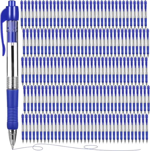 Vista 9 de Fainne Paquete de 200 Bolígrafos Retráctiles de Punta de Bola 1.0 mm Punta Media Recargables de Escritura Suave con Clic y Agarre para Trabajo Tinta