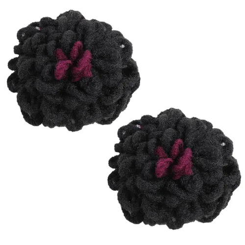 Vista 33 de Abellee 2 moños de Loc para mujeres negras, 8 pulgadas, moño de pétalos de Loc, Afro, cola de caballo alta, cordón de coleta, extensiones de cabello