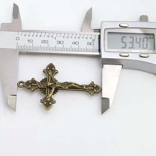 Vista 5 de 50pcs de 2 pulgadas de bronce antiguo católico acampanado sunburst rosario crucifijo cruz, Metal, aleación de zinc, No es una piedra preciosa