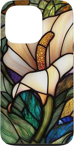 Vista 10 de iPhone 16 Calla Lily Stained Glass Case
