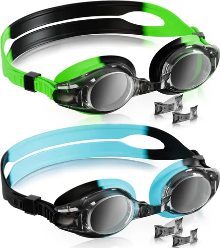 Vista 17 de Aegend - Paquete de 2 gafas para niños, gafas de natación para niños de 4 a 16 años, niños y niñas jóvenes, gafas de piscina antivaho, impermeables