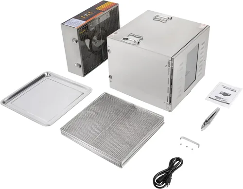 Vista 8 de Deshidratador de alimentos para cecina, máquina deshidratadora eléctrica de alimentos, secadora deshidratada de 1000 W, gran espacio de secado, 10