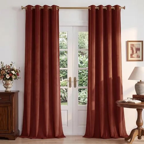 Vista 20 de StangH Cortinas de terciopelo gris de 84 pulgadas para oscurecer la habitación, con aislamiento térmico, cortinas gruesas y pesadas para sala