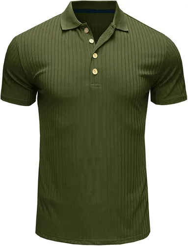 Vista 4 de Short Sleeve Button Up Shirts for Men Casual Stylish Striped Summer Tee Regular-Fit Big and Tall Black T Shirt