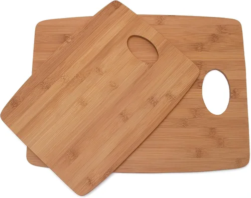 Vista 6 de Lipper International 849 Juego de tablas de cortar delgadas de bambú, dos tablas de 6 por 8 pulgadas