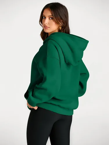 Vista 230 de Trendy Queen - Sudaderas extragrandes con capucha para mujer, suéteres de manga larga, sin botones, de vellón, de otoño, ropa de invierno