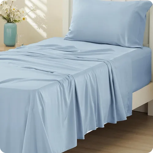 Vista 72 de Bedsure PureWoven 100% rayón derivado de bambú, sábanas de cama individual 01 - Gris oscuro