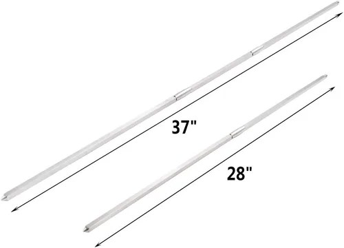 Vista 2 de only fire - Barra de asador de acero inoxidable cuadrado universal 304 de 28-37 x 5/16 pulgadas
