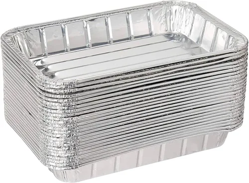Vista 3 de Bandeja desechable pequeña de aluminio para asar - 8.75 "x 6.25" (10)