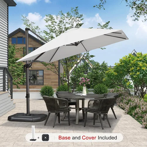 Vista 421 de PURPLE LEAF Paraguas al aire libre con base 8' x 8' protección solar verde Manzana Verde (Apple Green)