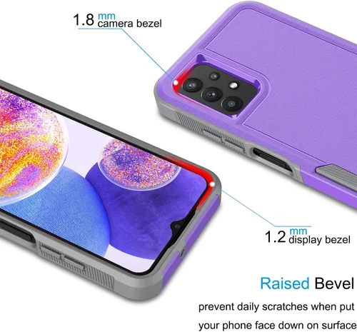 Vista 3 de Tekcoo - Funda para Samsung Galaxy A23 5G / 4G, 4G LTE/SM-A236 [prueba de caídas de grado militar] absorción de golpes, agarre resistente a