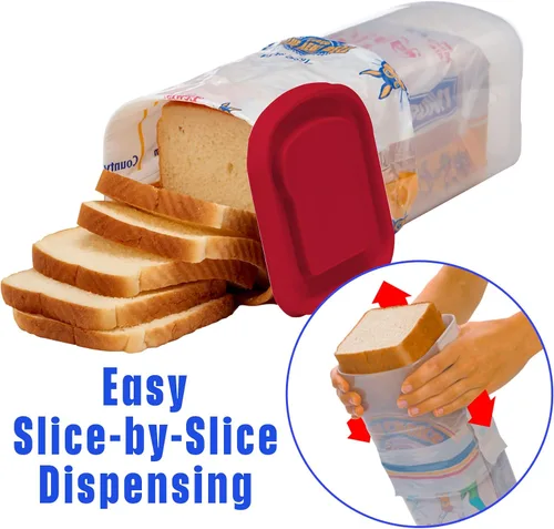 Vista 5 de Buddeez Bread Buddy Caja de Pan – Mantiene las Hogazas de Pan Frescas – Tapa Roja, Paquete de 1