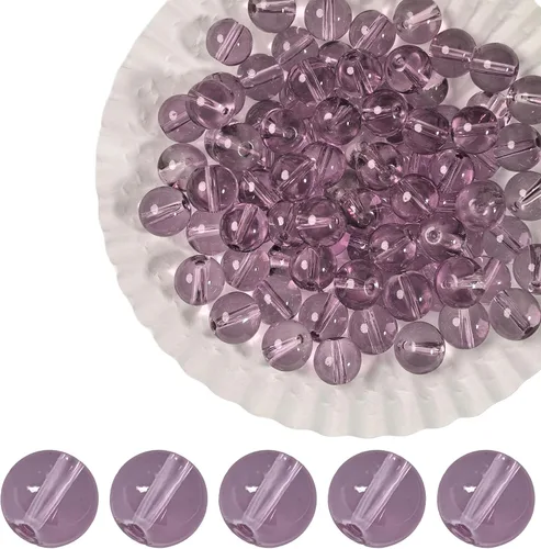 Vista 12 de Granos de cristal gris 0.394 in 200pcs claro redondo