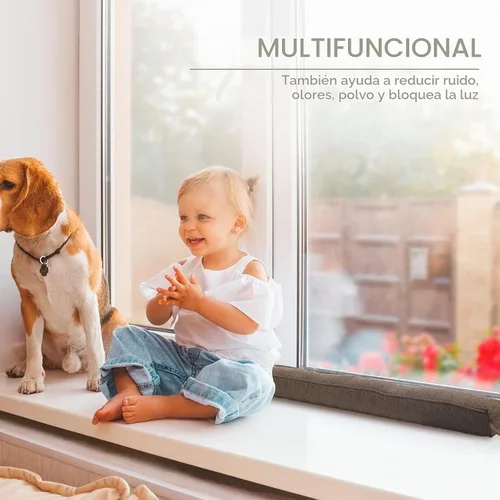 Vista 5 de KAKICLAY - Tope de corriente de 38" con peso para la parte inferior de puertas y ventanas, protector de corrientes de aire resistente a prueba