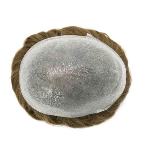 Vista 7 de Toupee - Sistemas de cabello humano para hombre, 0.002 in, piel ultrafina para hombre, tupé en V, polivinílico de poliuretano natural, piezas