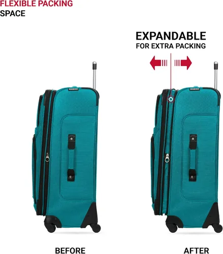 Vista 5 de SwissGear - Equipaje suave expandible Sion con ruedas, verde azulado