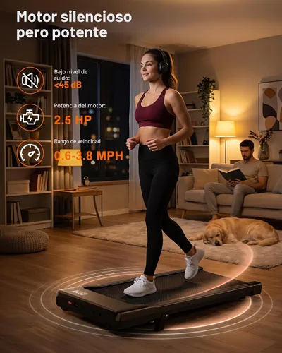 Vista 4 de Superun 3 in 1 Walking Pad with 6% Incline, Under Desk Treadmill Negro profundo
