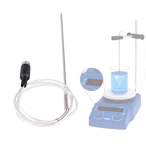 Vista 8 de FOUR E'S SCIENTIFIC Agitador magnético de 5 pulgadas con 2 piezas de sonda de temperatura externa, 1 soporte de soporte