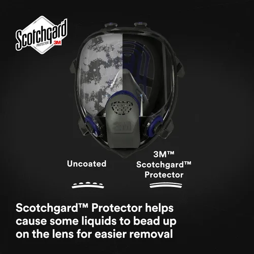 Vista 5 de Respirador reutilizable 3M Ultimate FX serie FF con máscara completa, protección respiratoria, S, Negro/Azul, 1