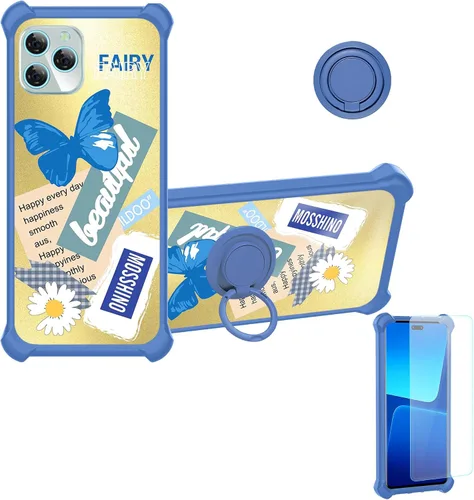 Vista 7 de Aroepurt Funda para Blu Bold N3 compatible con Blu Bold N3 Phone Cover [con protector de pantalla de vidrio templado] [PC duro + silicona suave]