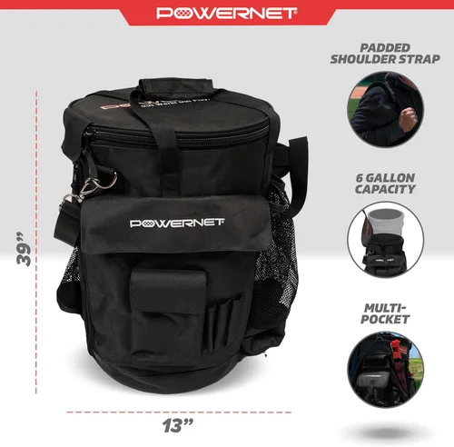 Vista 3 de PowerNet Baseball Softball Coaching Bucket Caddy Cover, Multiple Pockets Carry Gameday Essentials, 3 Styles for 6 Gallon Bucket Organization
