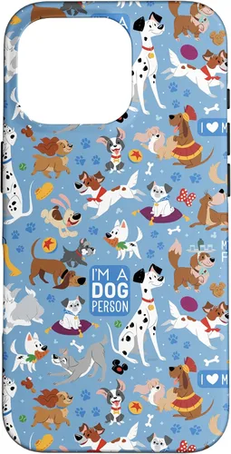 Vista 20 de Disney Funda azul para iPhone 17 con texto en inglés "Dogs I'm a Dogperson