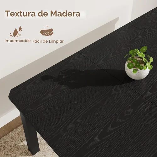 Vista 6 de Garvee Mesa de comedor de 63 ″ para 4-6 personas para comedor, negra