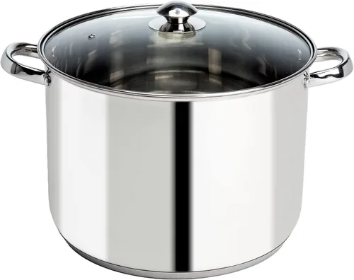 Vista 16 de Olla sopera de acero inoxidable Ecolution, olla de cocina lista para inducción con tapa de vidrio, apta para horno, olla de sopa apta