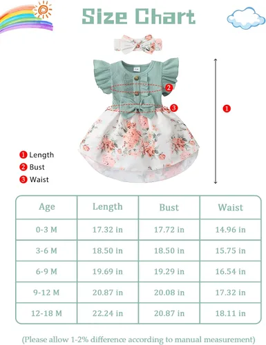 Vista 6 de Vestido de niña recién nacida, floral, manga con volantes, casual, vestido de playa, vestido de princesa con falda de princesa, vestidos de verano