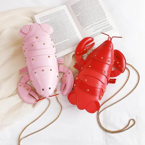 Vista 6 de Monedero de elefante de tiburón y ballena de langosta, monedero novedoso, monedero único para mujer, divertido bolso de peluche 3D cruzado para mujer
