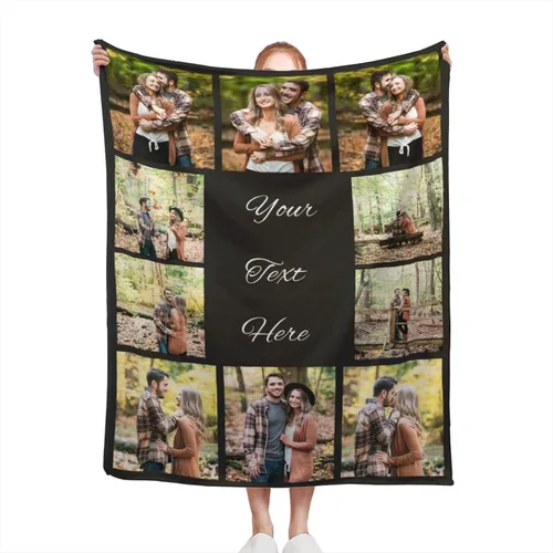 Vista 26 de Manta personalizada con texto de fotos, manta personalizada con mis propias fotos, manta conmemorativa personalizada para madres para mamá, papá