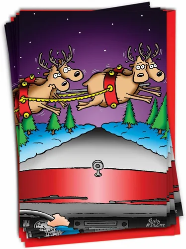 Vista 15 de NobleWorks - Caja de 12 tarjetas de Navidad divertidas - Humor de dibujos animados para adultos, juego a granel de tarjetas de felicitación