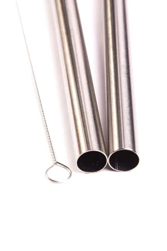 Vista 2 de 2 pajitas BOBA de acero inoxidable extra anchas de 1/2 pulgadas x 9.5 pulgadas de largo, té de burbujas de perlas de tapioca grueso - Marca CocoStraw