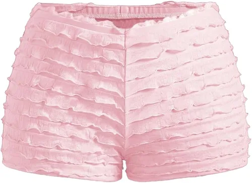 Vista 7 de SHENHE Pantalones cortos con volantes para mujer, lindos Bloomers de tiro Negro