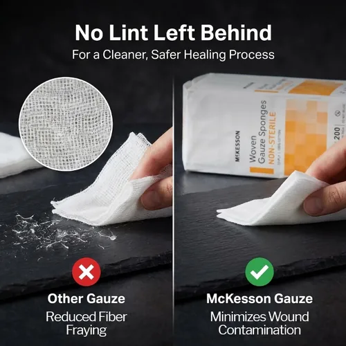 Vista 7 de McKesson Esponjas tejidas de gasa, no estériles, (4 x 4 pulgadas (200 unidades) 12-Ply 100% Cotton Breathable Woven Gauze Sponges for Wound Care &