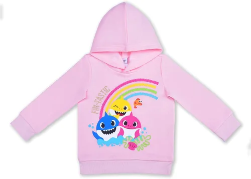 Vista 2 de Nickelodeon Baby Shark - Conjunto de sudadera con capucha y leggings para bebés y niños pequeños, color rosaazulgris