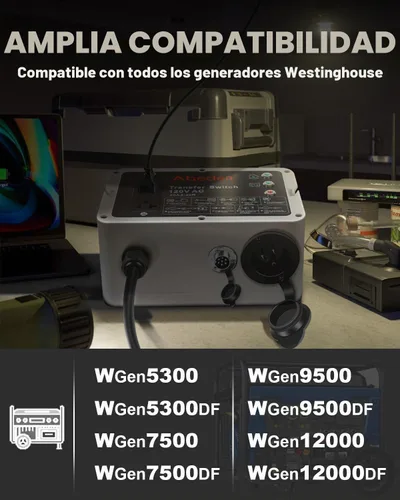 Vista 6 de Interruptor de transferencia inteligente de 120 V CA compatible con generador portátil Westinghouse, interruptor de transferencia para energía