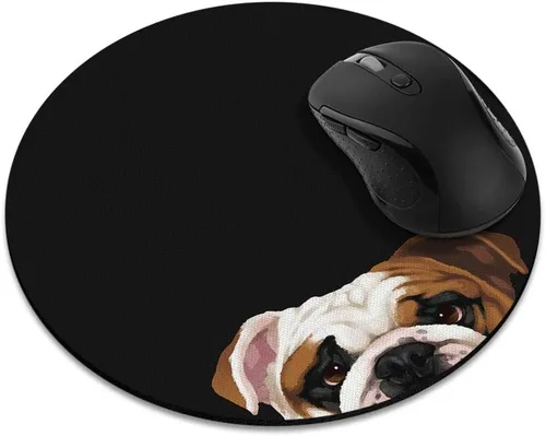 Vista 21 de Alfombrilla de mouse redonda antideslizante, alfombrilla de mouse WIRESTER Aloof Bulldog para el hogar, la oficina y el escritorio