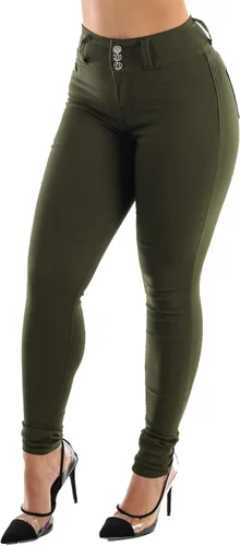 Vista 3 de Moda Xpress Levantacola - Pantalones ajustados de cintura alta para mujer y jóvenes, pantalones ajustados para levantamiento de glúteos, color azul